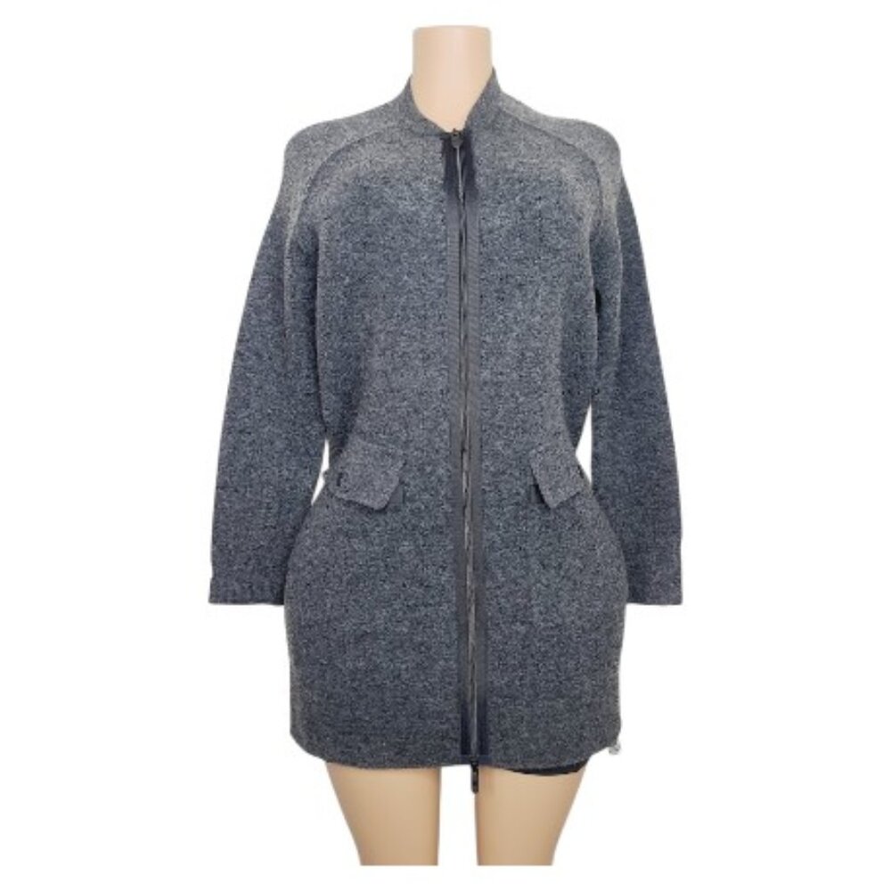 Lululemon‎ Women's Gray Wool Blend Heather Slim Full Zip Cardigan Sweater Size L